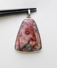 Pendant, Laguna Agate, Shades of pink & red