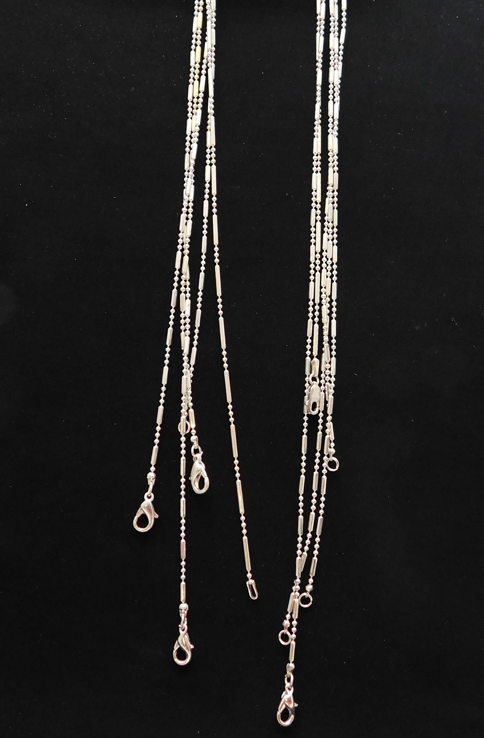 Neck Chain sterling silver, ball and bar, 18 inches