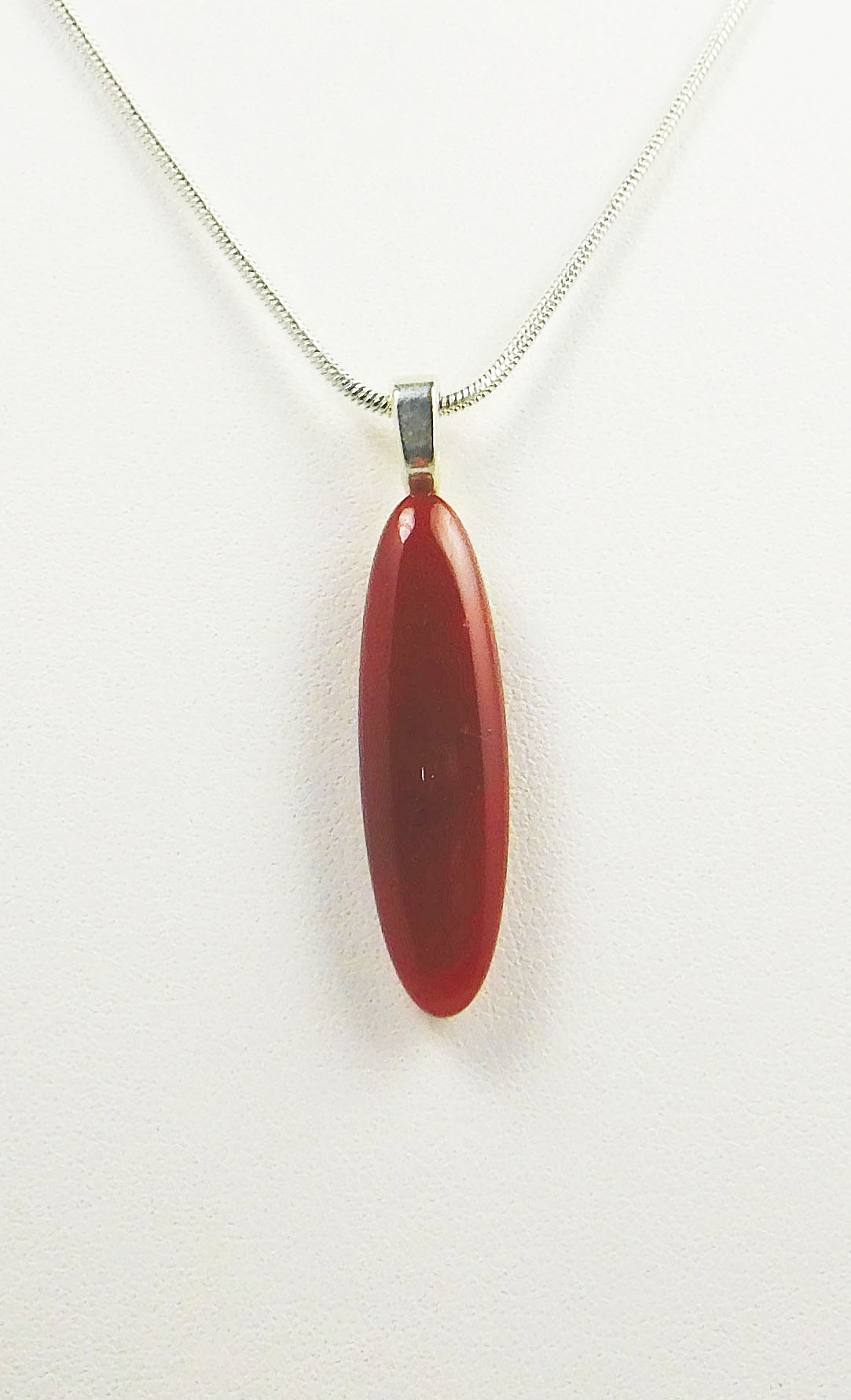 Chain Pendant, Carnelian, Red