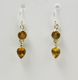 Earring, Citrine with Sterling Silver