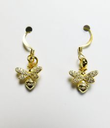 Earrings, Honey Bee, silver, gold
