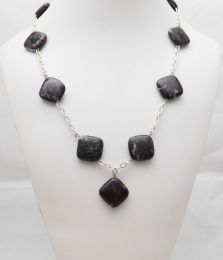 Necklace, Jasper chocolate diamonds