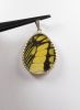Pendant, butterfly-wing, large in sterling silver, gold & black