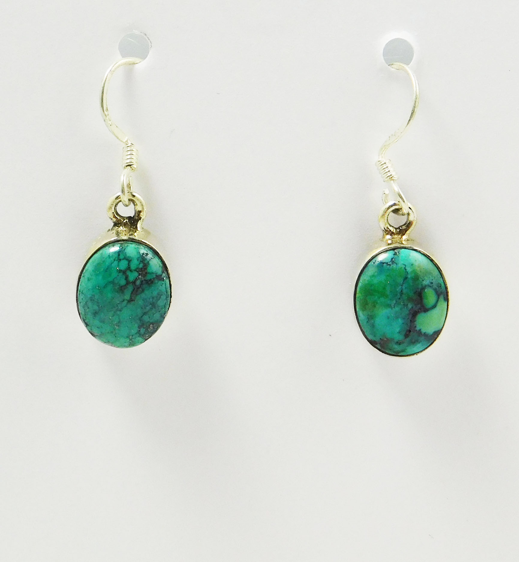 Earrings, Turquoise in sterling silver