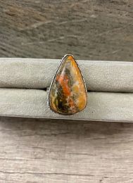 Ring, Bumblebee Jasper in plated sterling silver