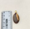 Pendant, Mookaite oval, gold and brown