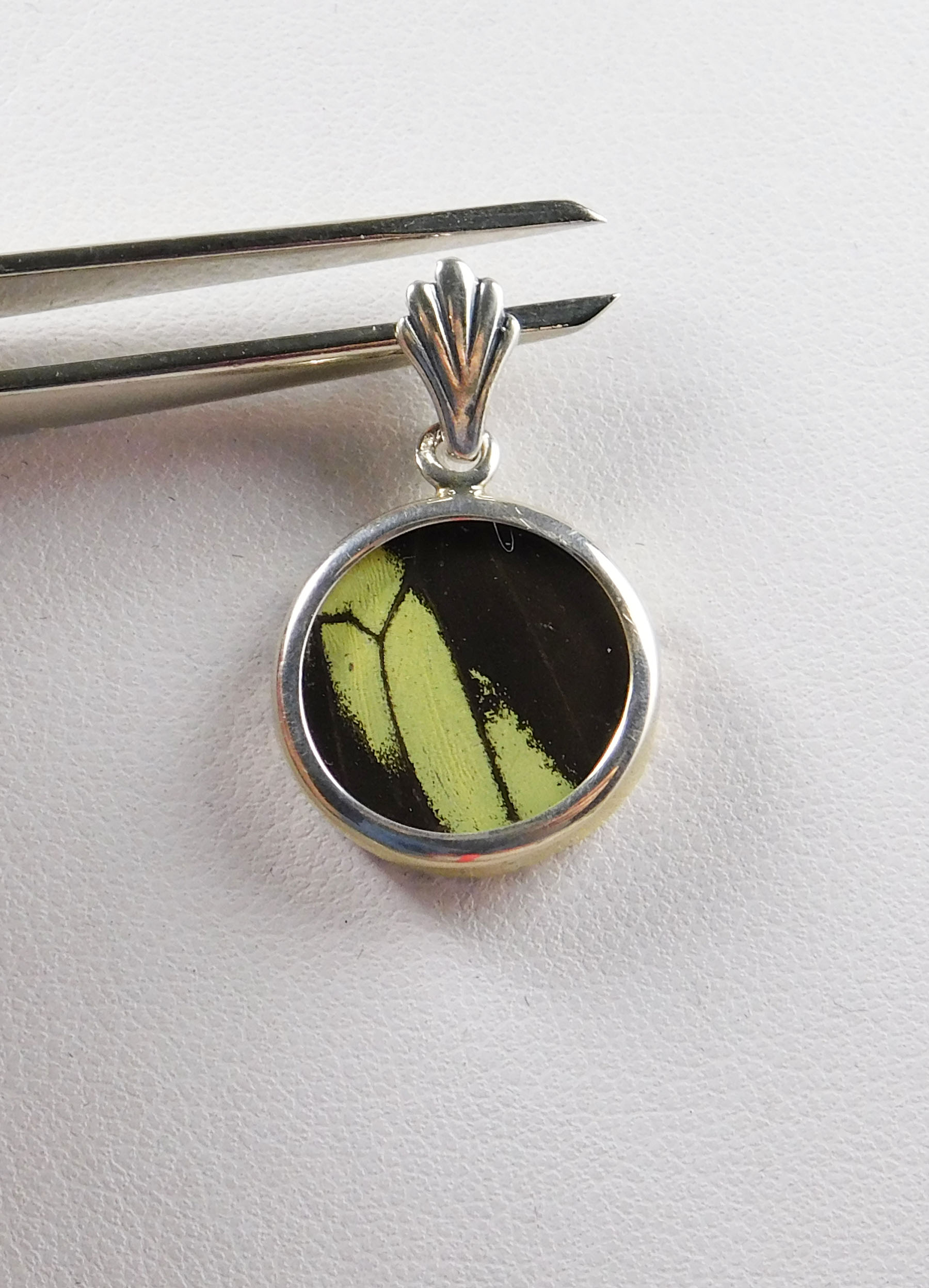 Pendant, extra small butterfly-wing in sterling silver